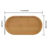 1/2pcs Bamboo Vanity Tray Bathroom Counter Tray for Organizing Bottles Candle Perfume Decorative Small Oval Platter 2