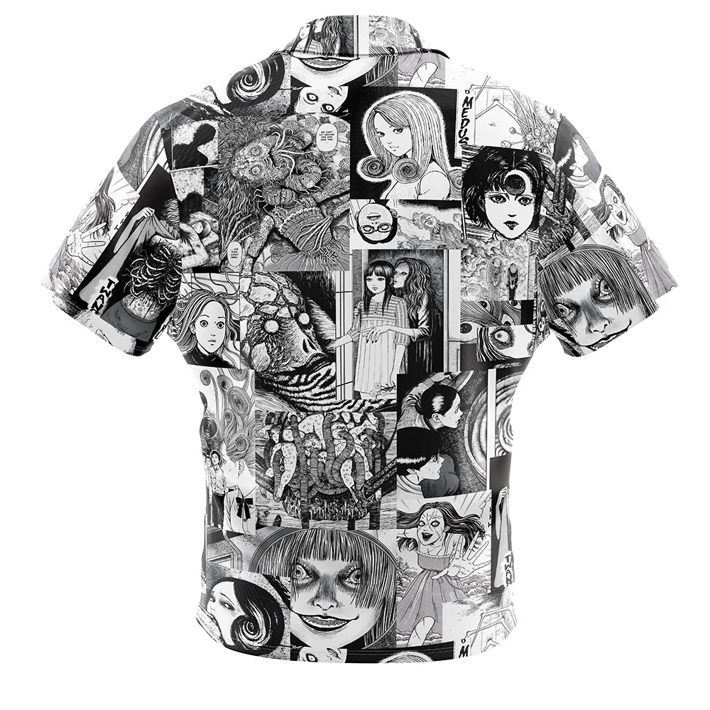 Horror Manga Junji Lto Button Up HawaiianShirtFashion Trend Breathable Loose Versatile Casual Sports Summer Men 2