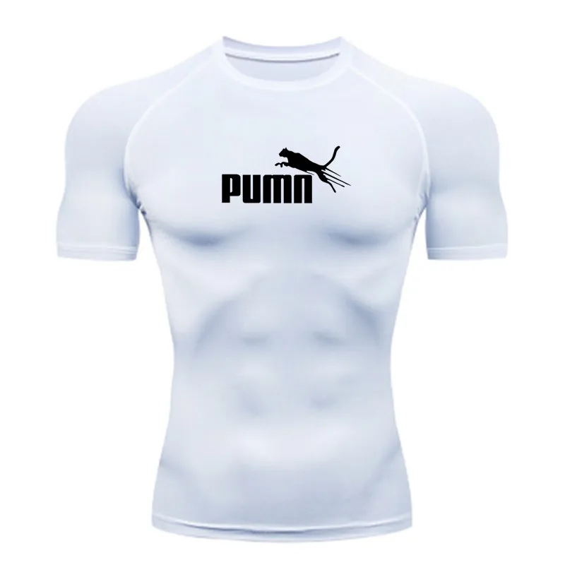 Abbigliamento Sportivo da Uomo, Maglietta a Compressione a Maniche Corte ad Asciugatura Rapida per Palestra, Fitness, Corsa, Sport e Bodybuilding - immagine 4