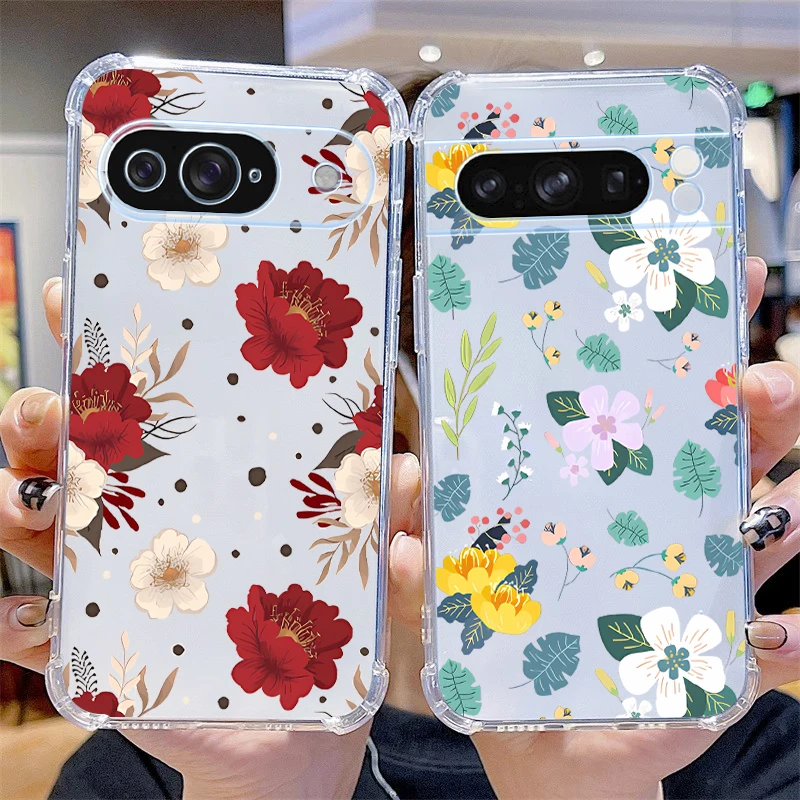 Spring Flowers Transparent Phone Case - Elegant Floral Design Cover