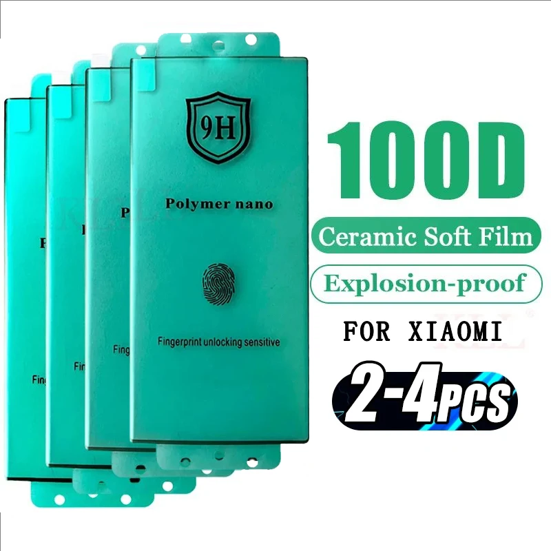 Explosion-Proof 3D Curved Clear Screen Protector, Soft Ceramic Film, 2-4 Pack