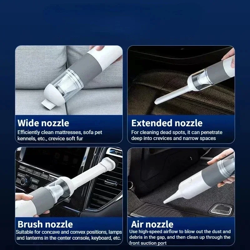 Zai Xiao Car Vacuum Cleaner Portable Mini Handheld Vacuum Cleaner Smart Home Car Dual-purpose Mi Wireless 20000PA Dust Catcher 6