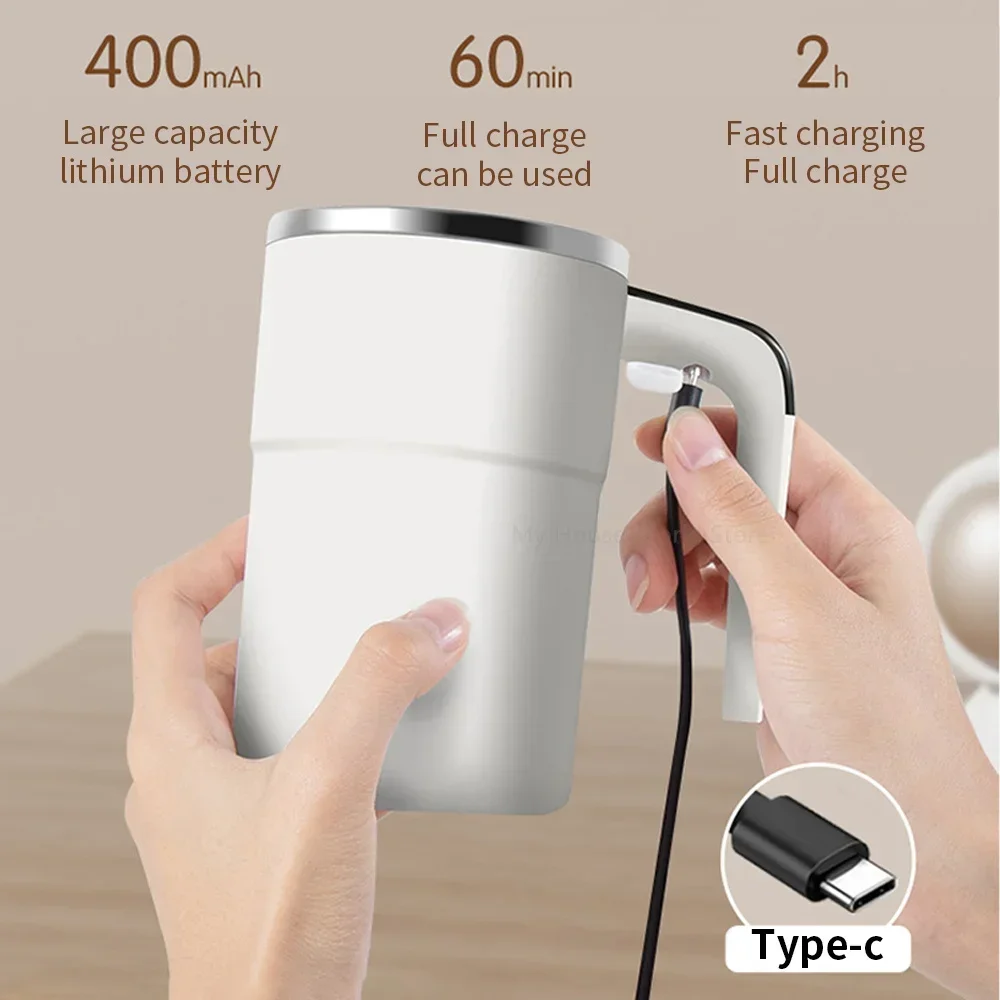 380ML 자동 자체 교반 마그네틱 머그잔 LCD 화면 커피 우유 주스 혼합 컵 USB 충전식 스마트 열 컵