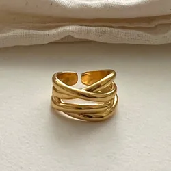 Minimalist Handmade 925 Sterling Silver Unisex Ring - Elegant Party Jewelry Gift, Hypoallergenic - Resizable (Gold)