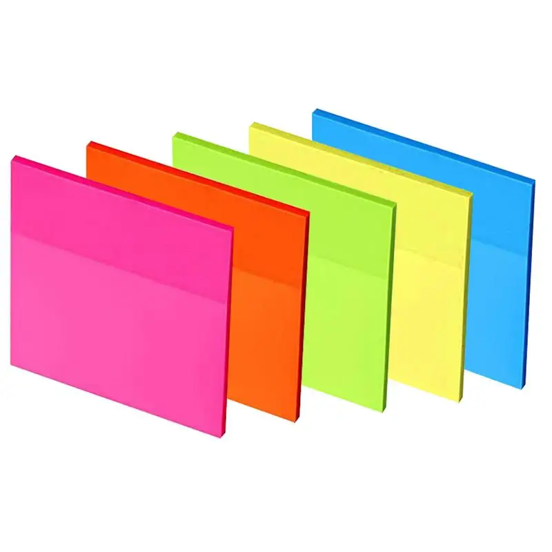 

Cute Sticky Notes Waterproof Posted Notes Self-Stick Note Pads 3 X 3 Inches 5 Assorted Colors School Office Supplies