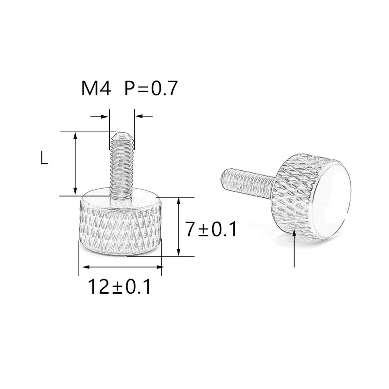 Tornillo de apriete manual de Marco M3 M4, tornillo de pulgar de mano moleteado de aluminio para modelos RC FPV DIY, 10 piezas