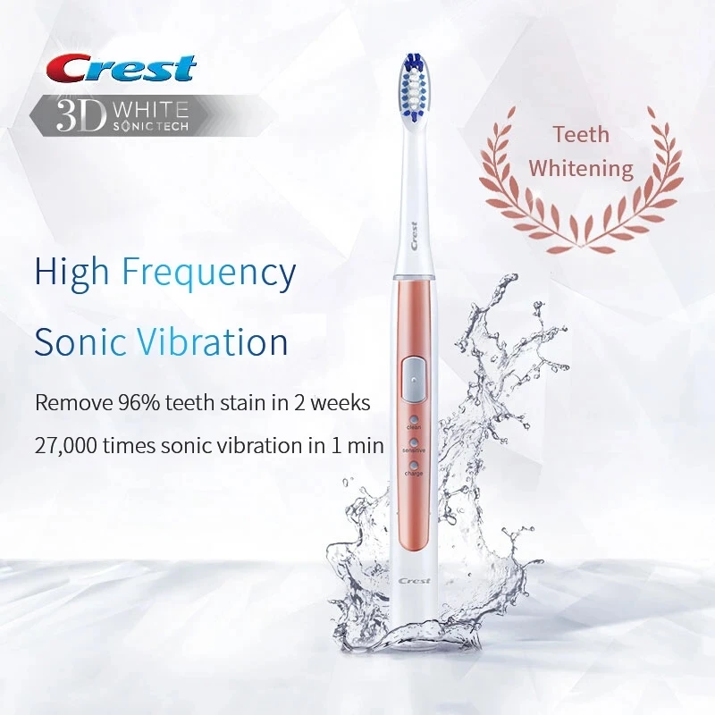 Crest Pulsonic Slim 1000 Electric Toothbrush Deep Cleaning Rechargeable  Tooth Brush with 3D White Strips Crest Whitestrips LUXE