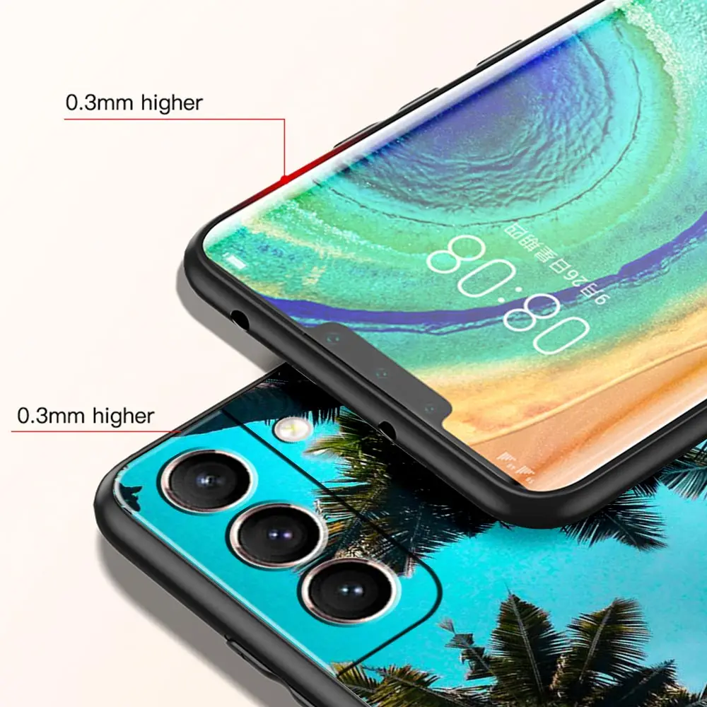 Summer Beach Palm Tree Soft Silicone Phone Case Cover