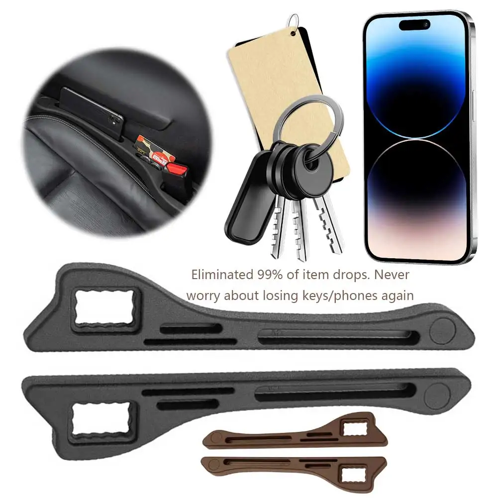 2Pcs Car Seat Slot Filler with Seatbelt Hole Filling Slot Strip Leak-Proof Seat Slot Storage Organizer Auto Interior Decoration
