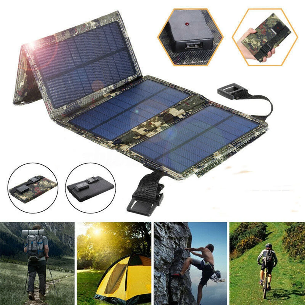 5V Foldable Solar Panel Portable Flexible Small Waterproof Solar Panels For Mobile Phone Power Bank Outdoor Charger For Camping