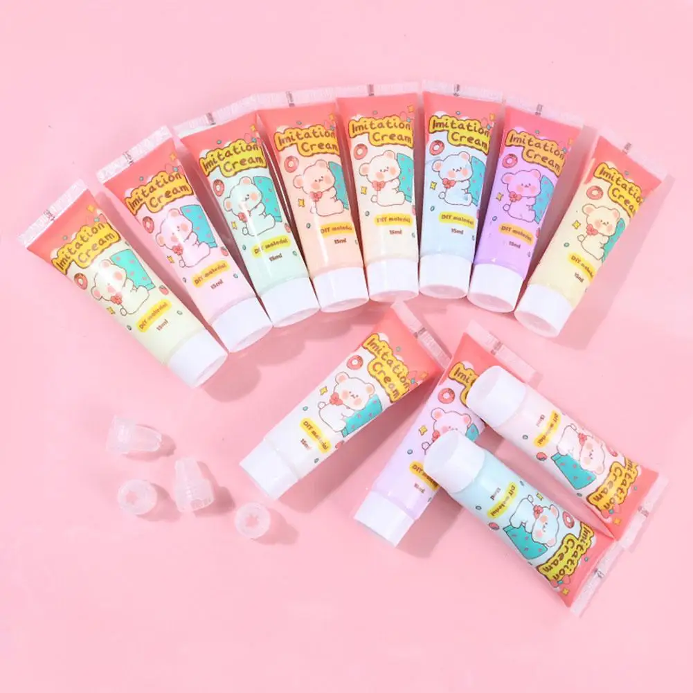 Liquid Glue Plastic Glue Tips 15ml Cream Glue DIY Mobile Phone Shell Material Homemade Hairpin Goo Card Stationery Box Resin Accessories