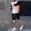 Oversized Men's Trend Casual Tracksuits 2024 3D Digital Print T-shirt Shorts Set 2 Piece Outfit New Summer European Jerseys 2