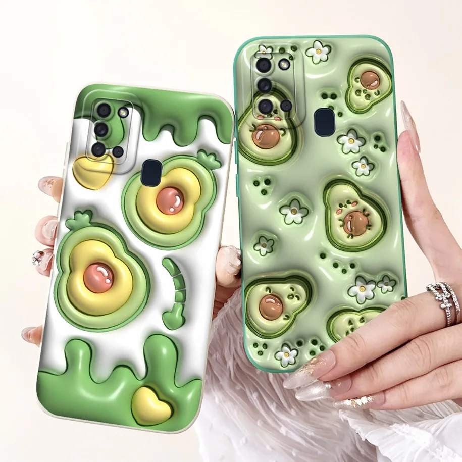 Cute Avocado Soft Phone Case with Camera Protection