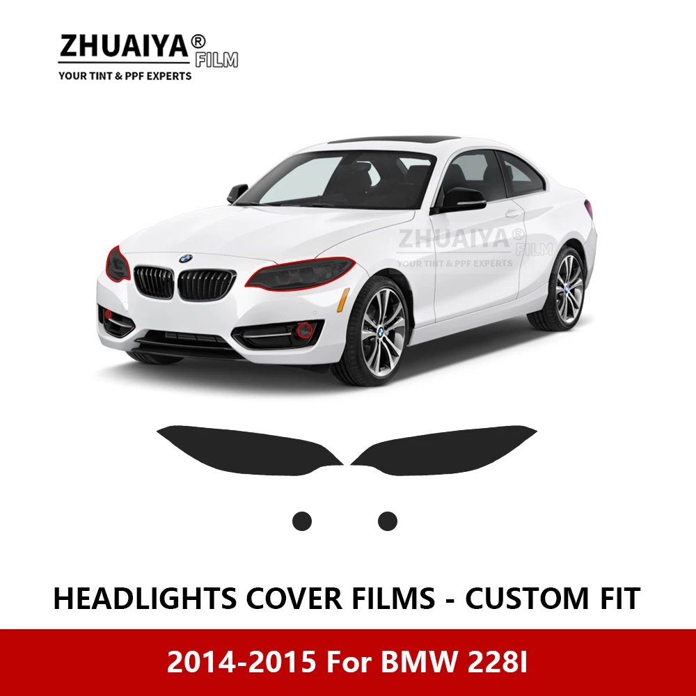 

Для BMW 228I 2014-2015 Автомобильная внешняя фара с защитой от царапин PPF предварительно отрезанная Защитная пленка для ремонта автомобильные наклейки аксессуары