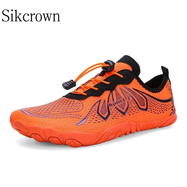 Zapatillas de senderismo para hombre y mujer, calzado minimalista de punta  ancha inspirado en caja, suela de relajación óptima, color naranja -  AliExpress