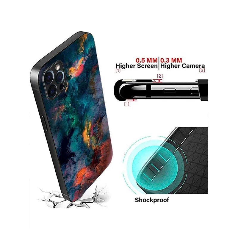 Vibrant Splash Ink Glass Silicone Phone Case