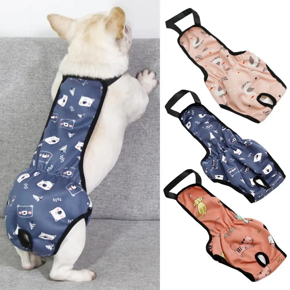Dog Diapers Pet Diapers Dog Nappies Pet Menstrual Pants Reusable Waterproof Dog Diaper Strap with Cartoon Pattern Female Panties Shorts Pet Physiological for Puppy