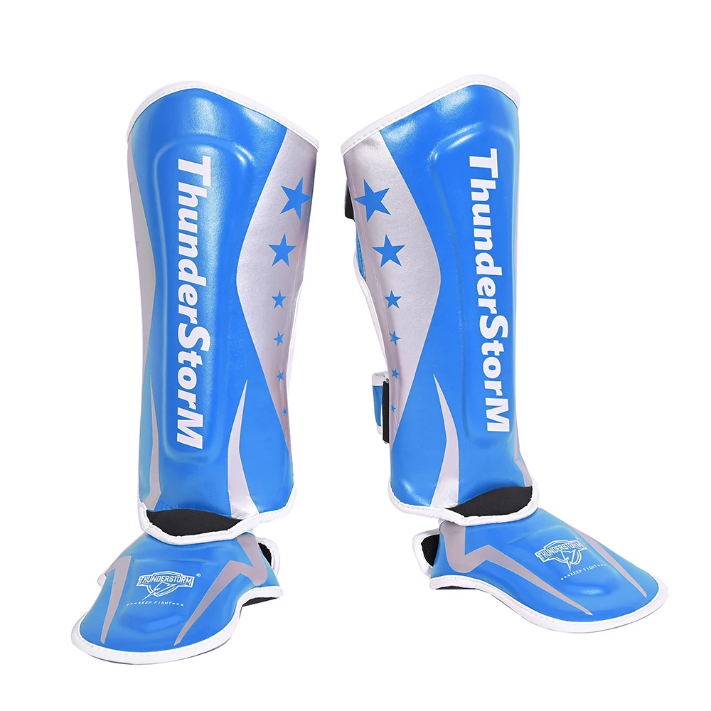TSM Professional Thick Combat Leg Guard Boxing Shin Guard Sanda Combat Leg Board with Instep Muay Thai Training Equipment