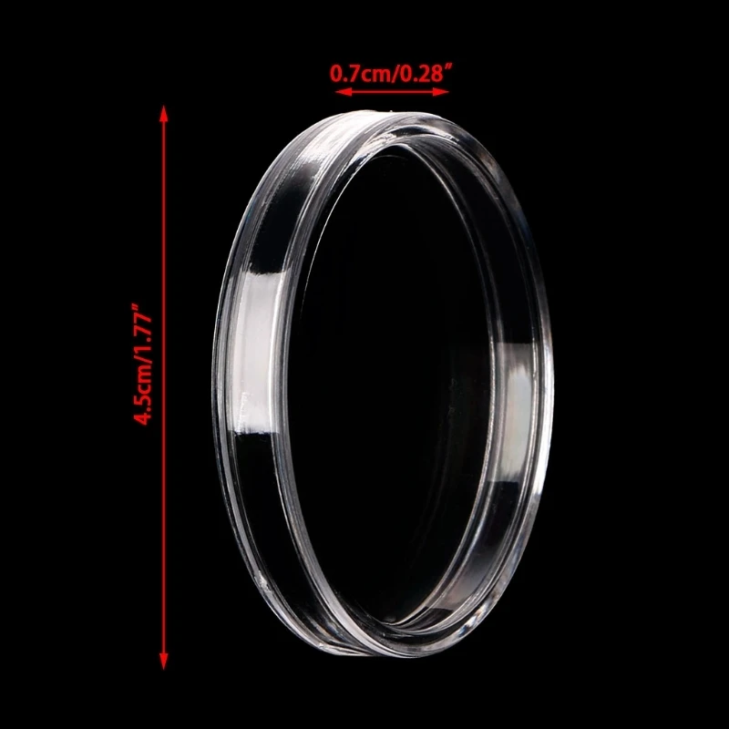 

Round Coin Storage Box Transparent Beauty Diamond Ring Earring for Case