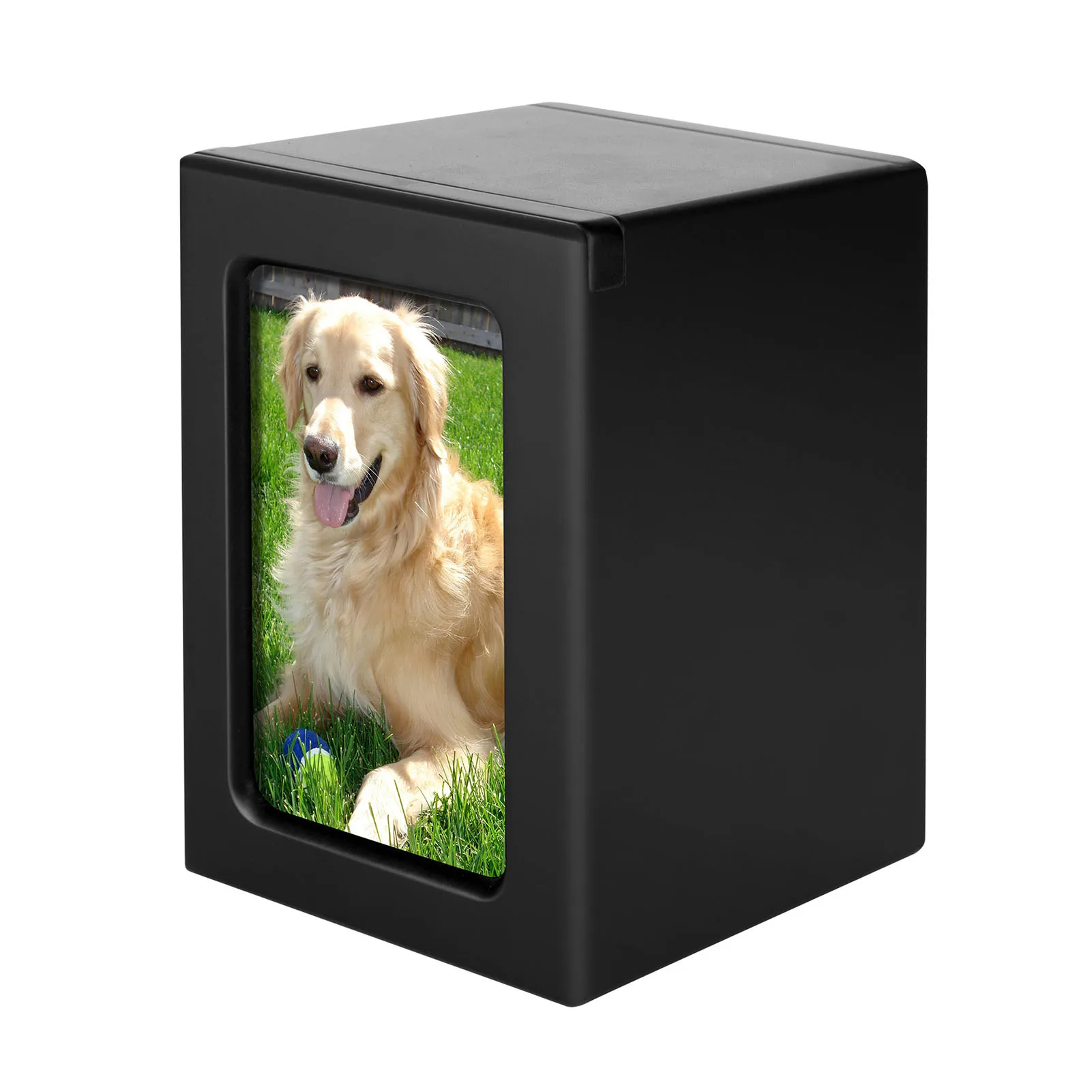 Classic Black Photo Keepsake Urn for Cats Kitty Memorial