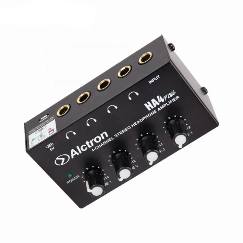 

Alctron HA4 Plus Portable 4 Channel Monitoring Headphone Amplifier Compact USB Audio Interface