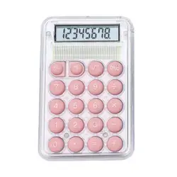 Mini Calculator 8 Digits Display Widescreen Students Portable Transparent Electronic Calculator