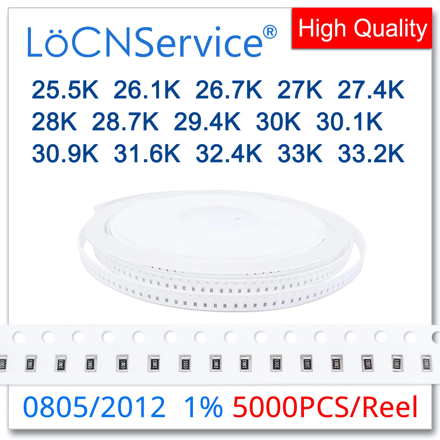 

LoCNService 0805 1% 5000 шт. 25,5 K 26,1 K 26,7 K 27K 27,4 K 28K 28,7 K 29,4 K 30K 30,1 K 30,9 K 31,6 K 32,4 K 33K 33,2 K 2012 резистор Ом