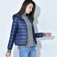 Slim Fit Short Korean Style Cotton Jacket Women's Stand Collar Light Weight F108-P24 Women's Hooded F109-P26