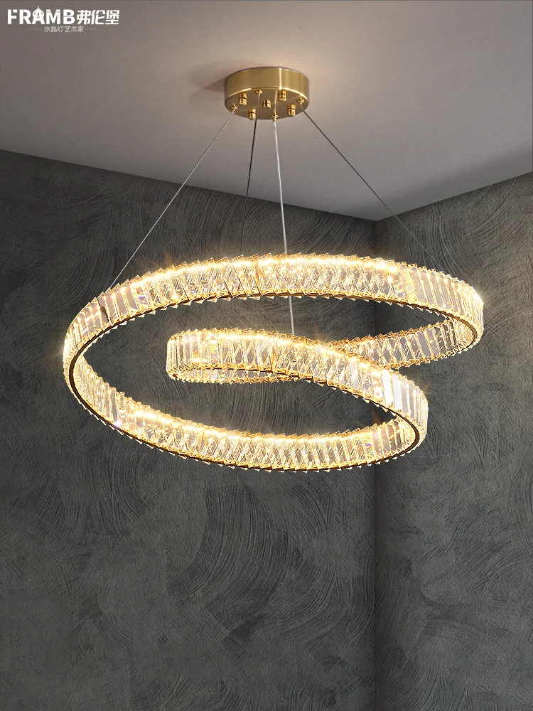 

Итальянская люстра для гостиной постмодерн светильник шная Люстра для ресторана бара спальни кольцевая Хрустальная люстра