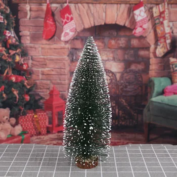 Mini Christmas Trees Different Size Craft Artificial Wooden Base Mini Christmas Tree Xmas Home Party New Year 2026 Decoration