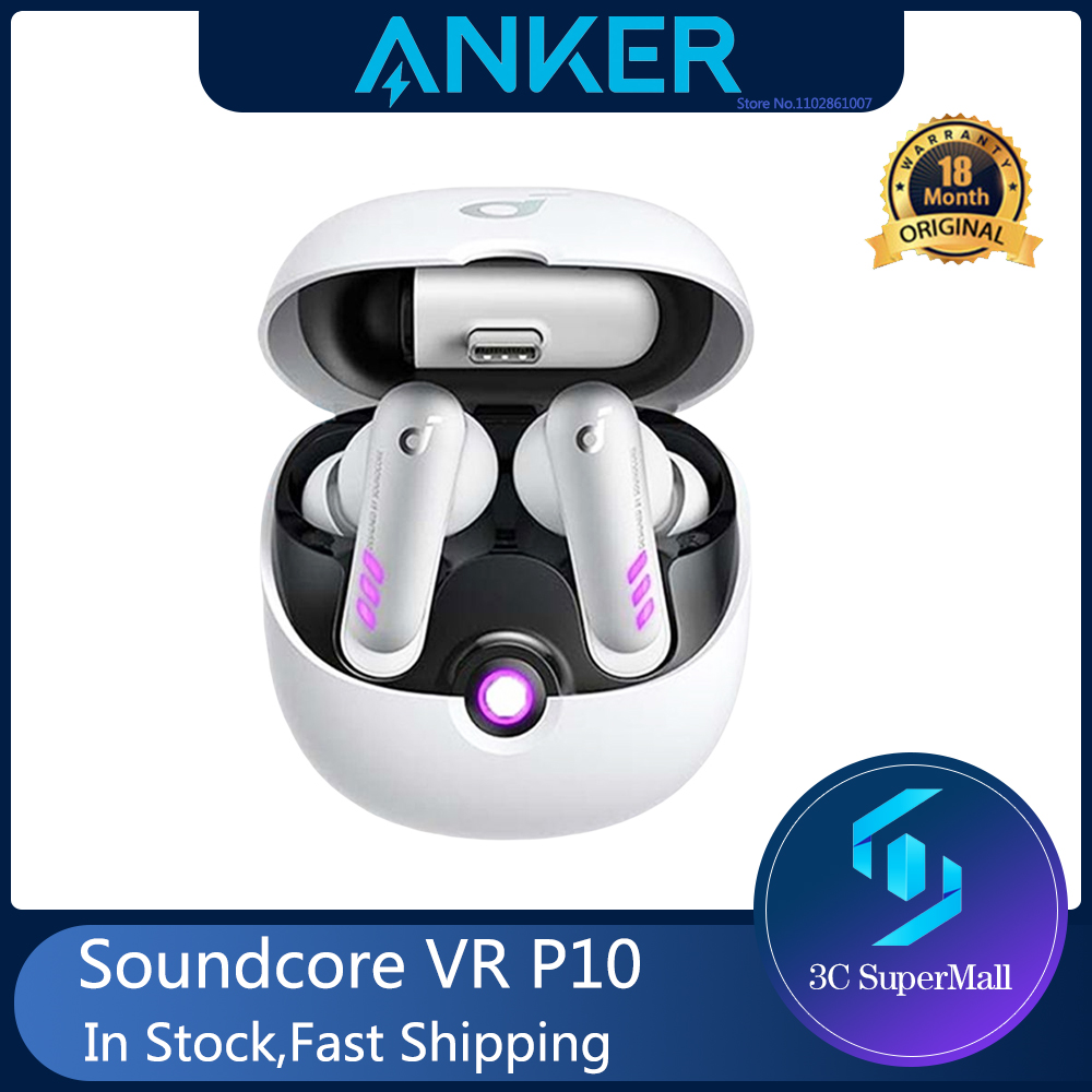  Soundcore Vr P10 By Anker Wireless Gaming Headset Bluetooth 30ms Low Latency Earphone Dual Connection Dongle For Vr,ps5,switch 