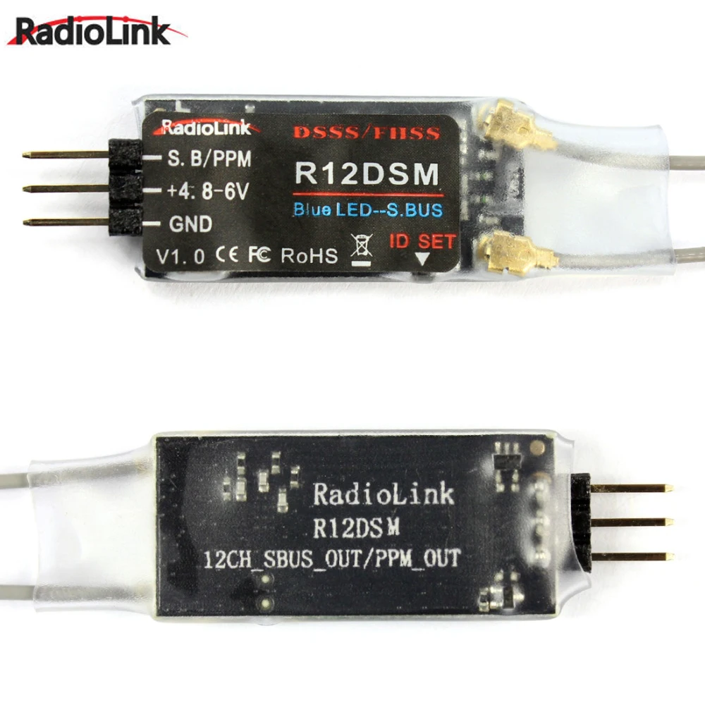 

Radiolink R12DSM 2.4G 12 Channels Receiver For Radiolink Transmitters AT9 AT9S AT10 AT10II Rc Airplane PFV Drone Toys