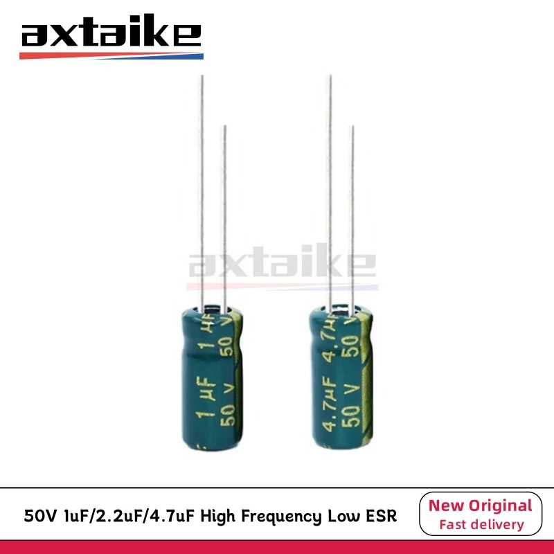 50PCS 50V 1UF 2.2uF 4.7uF 50V1UF 5*11MM High Frequency Low ESR Aluminum Electrolytic Capacitor