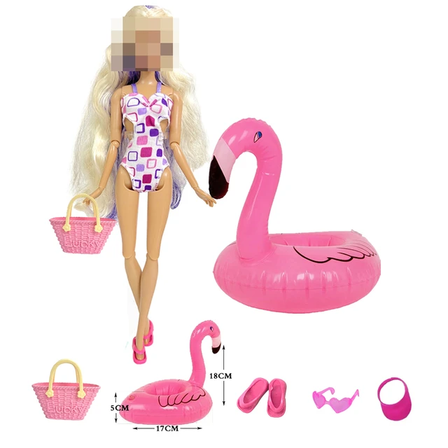 Compre Conjunto de roupas de natação rosa para barbie, conjunto de