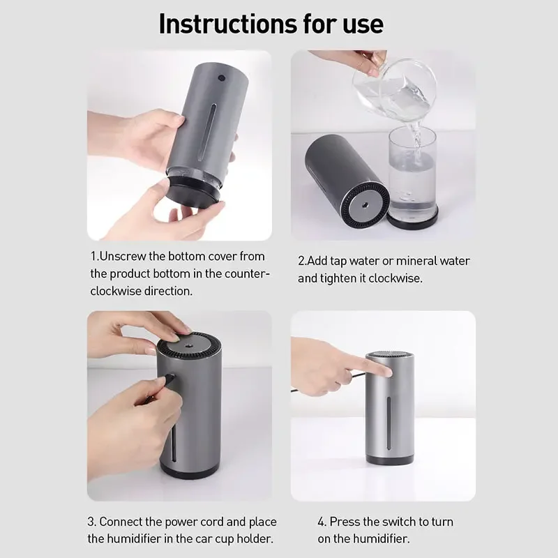 Air Humidifier Home Office Car Air Purifier Aromatic Essential Oil Diffuser Nano Spray Silent Cleaning Care