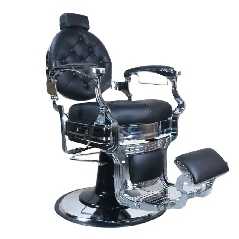 

high quality luxury hairdressing professional hair furniture saloon equipment black red barber chair with large pump