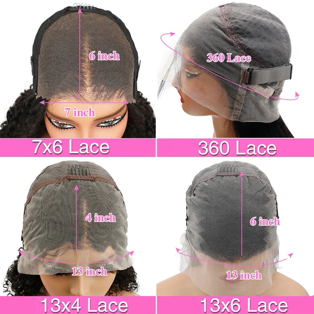 7x6 Lace Wigs 46 Inch 200 Density Straight Hair 13x6 HD Transparent Lace Frontal Wig 13x4 Lace Front Human Hair Wigs For Women