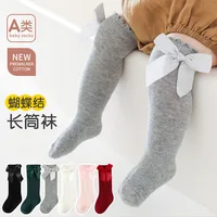Girl Socks Bow  0-5 Year Sock Long Newborn Infant Baby Girl Kids Cotton Over Knee High Bow Stocking Leg Warmer Mesh  Socks 5