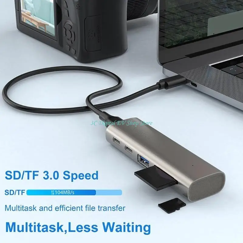 E74D USB 허브 어댑터 TF 카드용 10GbpsUSB3.1 Gen2 멀티 분배기 USB 도킹 스테이션
