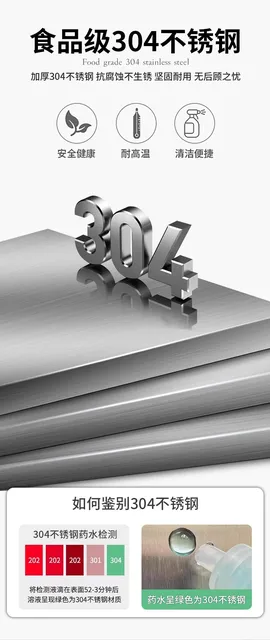 ตู้ครัวสแตนเลส 304 แบบติดตั้งในตัวพร้อมท็อปเคาน์เตอร์ ตู้เก็บของแบบหนา 3