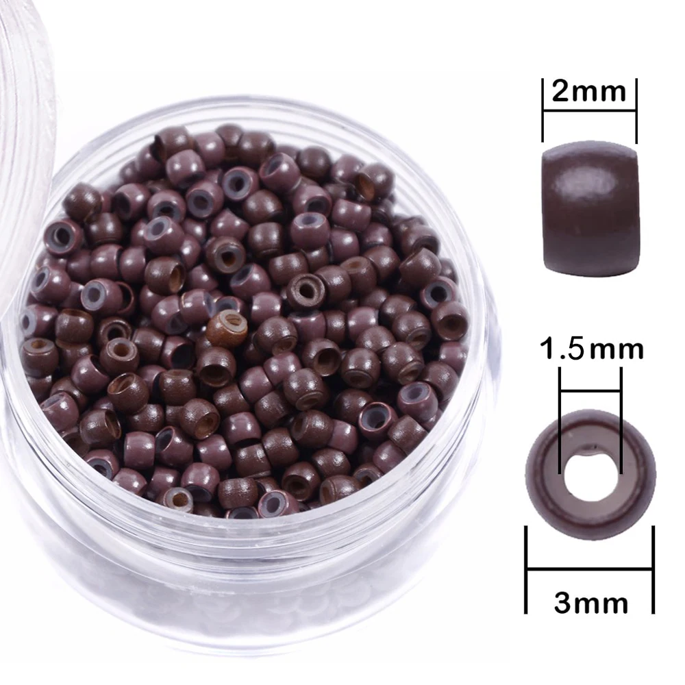 Microring Hair Extensions Beads Strumenti Per Anelli Microrollink Foderati In Silicone Per Estensioni Dei Capelli 1000 Pezzi