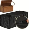 1pc Waterproof Patio Deck Box Cover, Outdoor Protection For Rain, Dust & Sun With Silver-Coated 210D Oxford Fabric 1