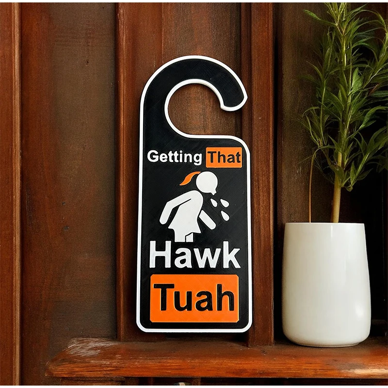 Door Handle Hook Hawk Tuah Spit On That Thang Interesting Acrylic Door Handle Hook Funny Door-knob Hanger Fashionable Room Decoration Posters