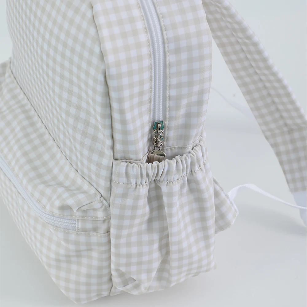 Plaid Backpack For Girls Boys Floral Waterproof Nylon Schoolbag Durable Lightweight Book Bag For Students 4