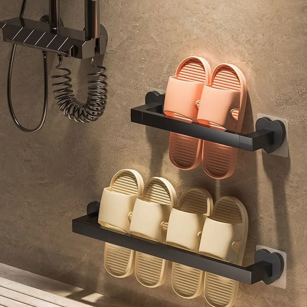 Fashion Slipper Rack Bathroom Wall-mounted Storage Shelf Portable Towel Hanging Holder Save Space Shoe Stand Rack