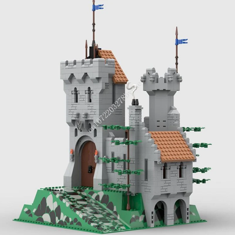 

1279PCS Customized MOC Castle on raised base Medieval Castle Model Building Blocks Technology Bricks Creative Assembly Toys Gift