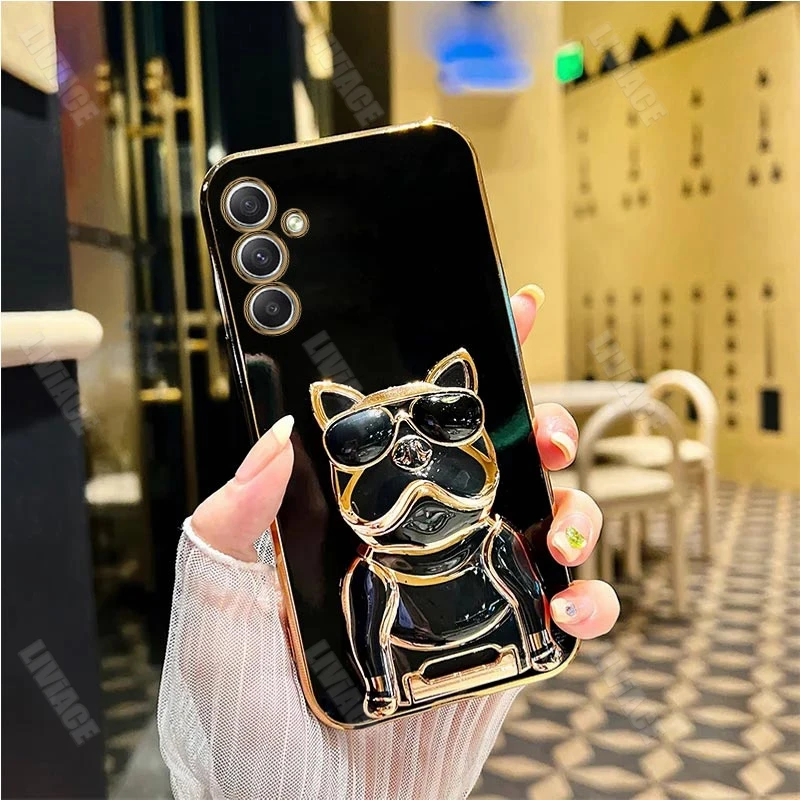 Étui de support de placage Bulldog pour lunettes de soleil pour Samsung Galaxy A05 A05S A14 A54 A04 A34 A24 M14 4G 5G_voghion.com