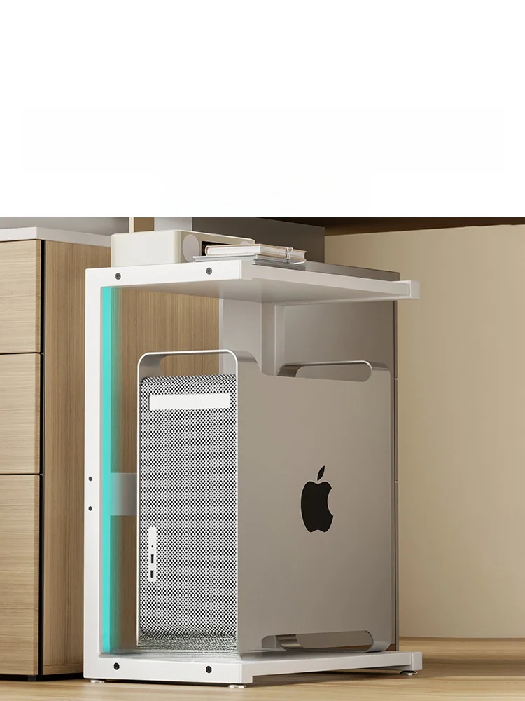 대형 데스크탑 컴퓨터 호스트 케이스 스탠드 사무용품 보관 랙 독립형 책상 하단 선반 프린터 정리대