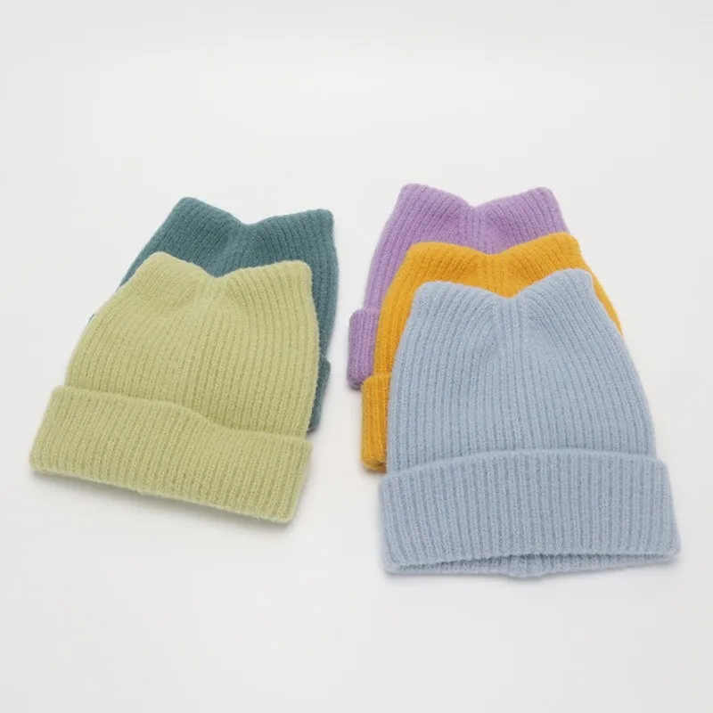 Winter Hats For Children Baby Beanies Cute Ears Cartoon Knitted Keep Warm Soft Kids Hats For Girls Boys Cold Proof Baggy Cap New