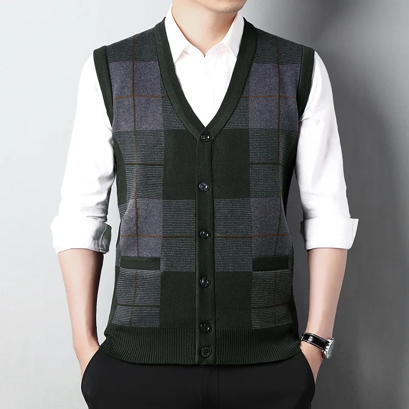 

2022 New Design Para Hombre Causal Homme Wool Sweter Pullovers Men's Sweater Knit Vest Male